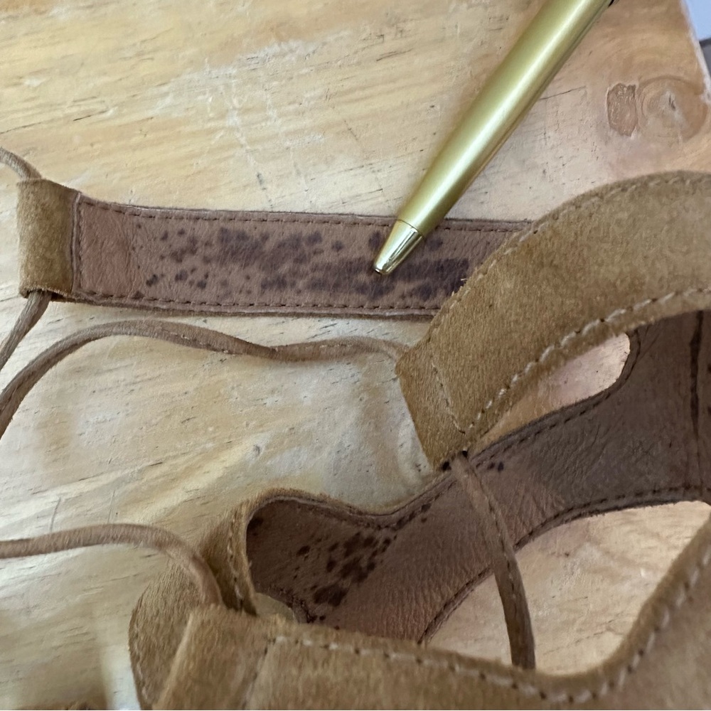FRYE Chrissy Side Ghillie Cognac Brown Women's Dress Sandals Size 9 - Picture 11 of 14